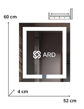 Espejo rectangular Ard para baño con luz led Luminous Glass