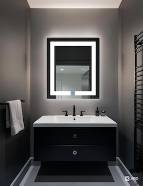Espejo rectangular Ard para baño con luz led Luminous Glass