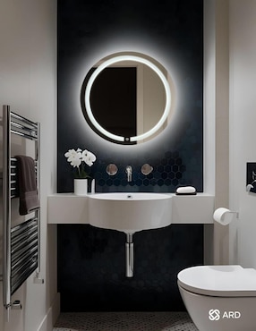 Espejo redondo Ard para baño con luz led Glanz HaloGlow