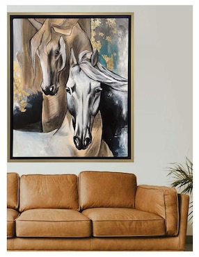 Pintura Dúo Equino en Armonía Radiante técnica mixta Lune Art Gallery