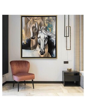 Pintura Dúo Equino en Armonía Radiante técnica mixta Lune Art Gallery
