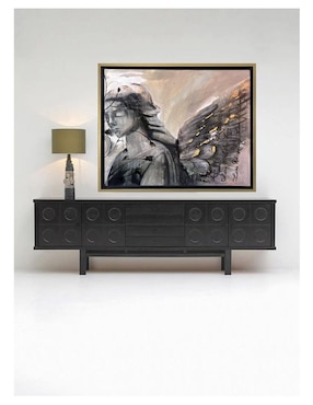 Pintura Protege mi camino técnica mixta Lune Art Gallery Ángeles