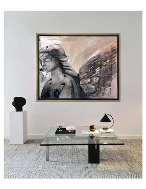 Pintura Protege mi camino técnica mixta Lune Art Gallery Ángeles