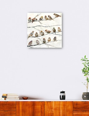 Cuadro decorativo Aves de la misma pluma técnica mixta Cuadros Jr Naturaleza