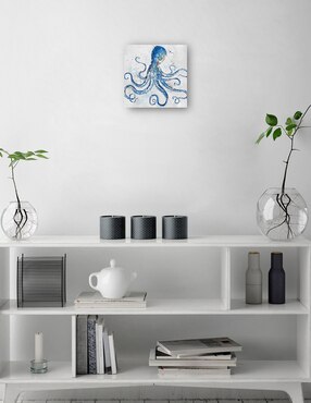 Cuadro decorativo Pulpo técnica mixta Cuadros Jr Criaturas Marinas