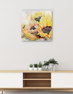 Cuadro decorativo Panel de girasoles técnica mixta Cuadros Jr Floral
