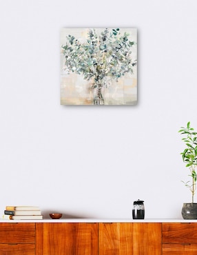 Cuadro decorativo Hojas Esenciales I técnica mixta Cuadros Jr Florero