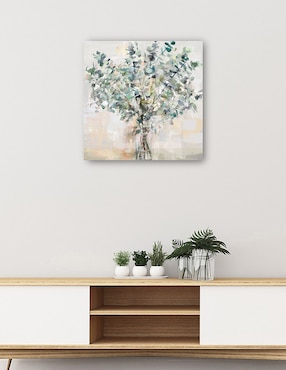 Cuadro decorativo Hojas Esenciales I técnica mixta Cuadros Jr Florero