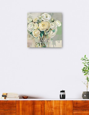 Cuadro decorativo Recolectando Ranúnculos técnica mixta Cuadros Jr Arreglo Floral