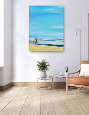 Cuadro decorativo Surfista De Mediados De Siglo técnica mixta Cuadros Jr Playas