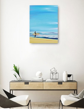 Cuadro decorativo Surfista De Mediados De Siglo técnica mixta Cuadros Jr Playas