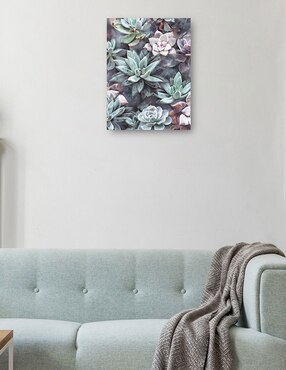 Cuadro decorativo Suculentas En Gris técnica mixta Cuadros Jr Floral