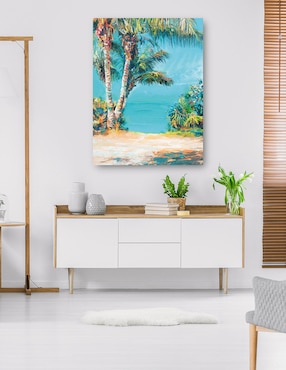 Cuadro decorativo Verde Azulado Tropical técnica mixta Cuadros Jr Trópico