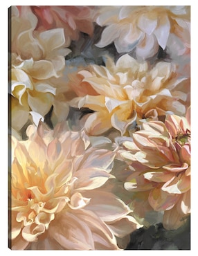 Cuadro decorativo Sherbert Dalias técnica mixta Cuadros Jr Floración