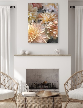 Cuadro decorativo Sherbert Dalias técnica mixta Cuadros Jr Floración