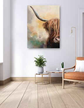 Cuadro decorativo Tierras Altas técnica mixta Cuadros Jr Animales Domésticos