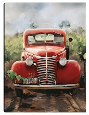Cuadro decorativo Pequeño Camión Rojo técnica mixta Cuadros Jr Transportes