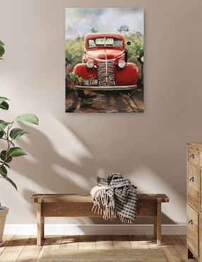 Cuadro decorativo Pequeño Camión Rojo técnica mixta Cuadros Jr Transportes