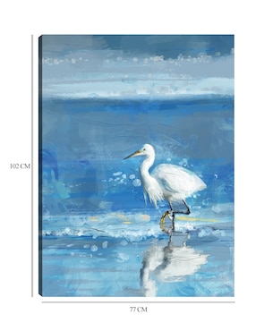 Cuadro decorativo Reflexión Costera técnica mixta Cuadros Jr Aves Silvestres