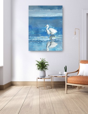 Cuadro decorativo Reflexión Costera técnica mixta Cuadros Jr Aves Silvestres