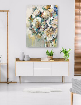 Cuadro decorativo Reunión De Peonía técnica mixta Cuadros Jr Arreglo Floral