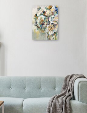 Cuadro decorativo Reunión De Peonía técnica mixta Cuadros Jr Arreglo Floral