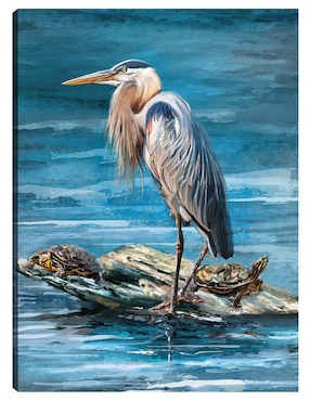 Cuadro decorativo Rey De Las Garzas técnica mixta Cuadros Jr Aves Silvestres