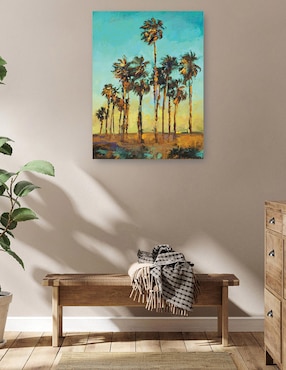 Cuadro decorativo Palmas De La Tarde técnica mixta Cuadros Jr Verano