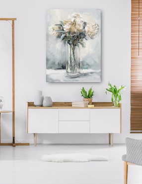 Cuadro decorativo Peonías Preciosas I técnica mixta Cuadros Jr Floreros