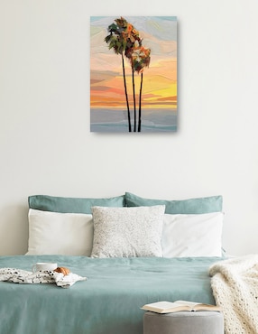Cuadro decorativo Puesta De Sol técnica mixta Cuadros Jr Palmeras