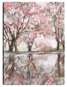 Cuadro decorativo Reflejos De Flor Rosa técnica mixta Cuadros Jr Lagos