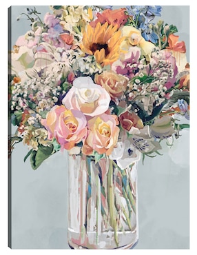 Cuadro decorativo Mazo Di Fiori técnica mixta Cuadros Jr Floreros