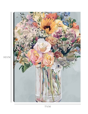 Cuadro decorativo Mazo Di Fiori técnica mixta Cuadros Jr Floreros