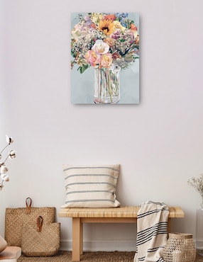 Cuadro decorativo Mazo Di Fiori técnica mixta Cuadros Jr Floreros