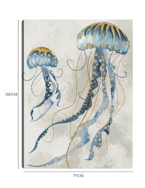 Cuadro decorativo Medusas De Mar II técnica mixta Cuadros Jr Criaturas Marinas