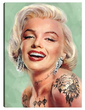 Cuadro decorativo Marilyn Tatuada técnica mixta Cuadros Jr Famosos