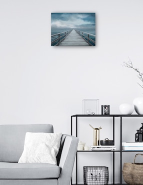 Cuadro decorativo Horizonte Azul técnica mixta Cuadros Jr Muelles