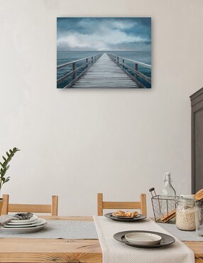 Cuadro decorativo Horizonte Azul técnica mixta Cuadros Jr Muelles