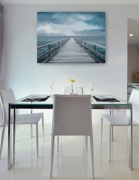 Cuadro decorativo Horizonte Azul técnica mixta Cuadros Jr Muelles