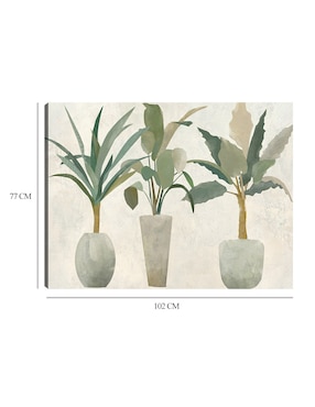 Cuadro decorativo Trío Verde técnica mixta Cuadros Jr Macetas