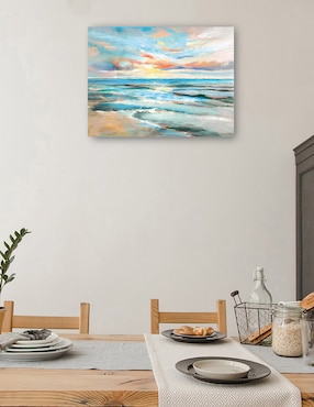 Cuadro decorativo Paraíso pintado técnica mixta Cuadros Jr Playas