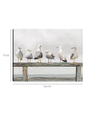 Cuadro decorativo Reunión De GaVIotas técnica mixta Cuadros Jr Aves Silvestres