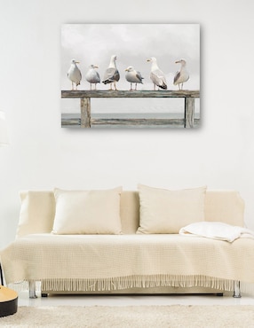 Cuadro decorativo Reunión De GaVIotas técnica mixta Cuadros Jr Aves Silvestres