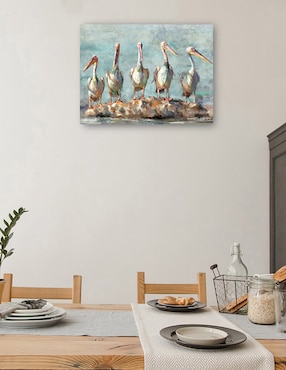 Cuadro decorativo Pausa pelícano técnica mixta Cuadros Jr Aves silvestres