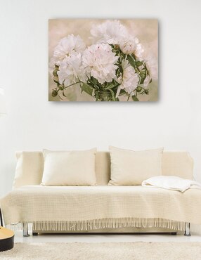 Cuadro decorativo Peonias blancas técnica mixta Cuadros Jr Arreglo floral
