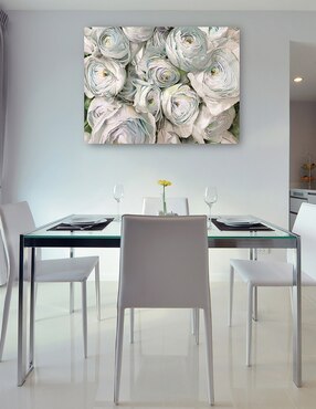Cuadro decorativo Ranúnculo blanco técnica mixta Cuadros Jr Floración