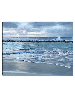 Cuadro Decorativo Amanecer Azul Técnica Mixta Cuadros Jr Playas