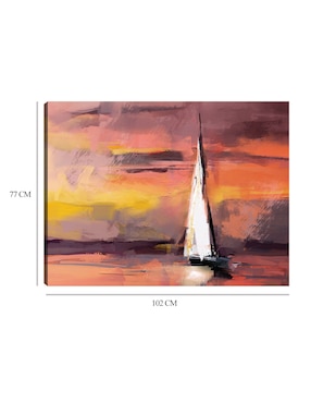 Cuadro decorativo Navegando al Atardecer técnica mixta Cuadros Jr Navegación
