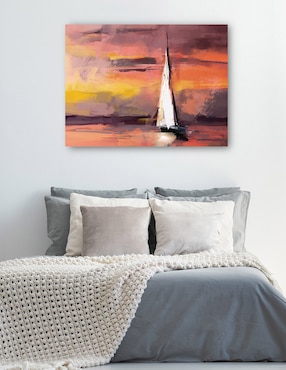 Cuadro decorativo Navegando al atardecer técnica mixta Cuadros Jr Navegación