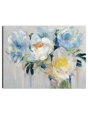 Cuadro decorativo Collage de Flores técnica mixta Cuadros Jr Floreros